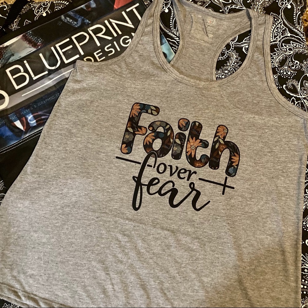 FAITH OVER FEAR • Sublimated Sport Tank Top • NWT